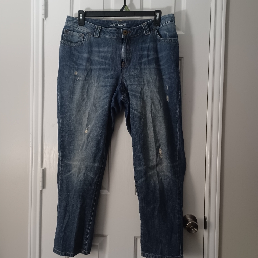 Lane Bryant Women's Distressed Blue Jeans